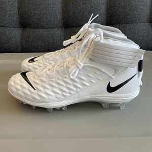 Nike Force Savage Pro 2 Mid White/Black Football Cleats Men's AH4000-100